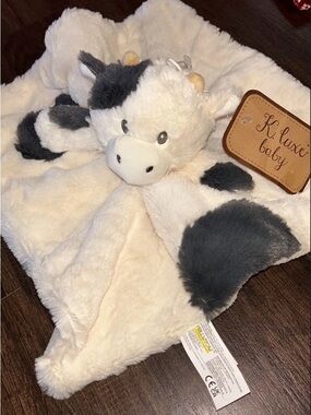 Kellytoy Cow Plush Lovey - Cream & Gray